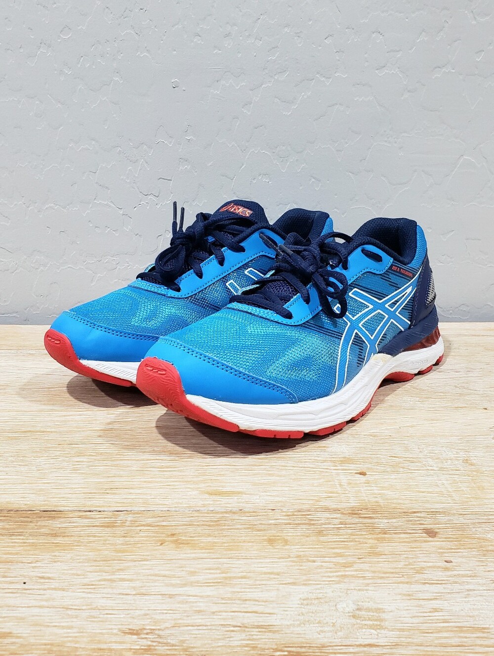 ASICS Men's Gel-Nimbus 19 Running Shoes (6.5/8 Women's) Blue/Navy/White